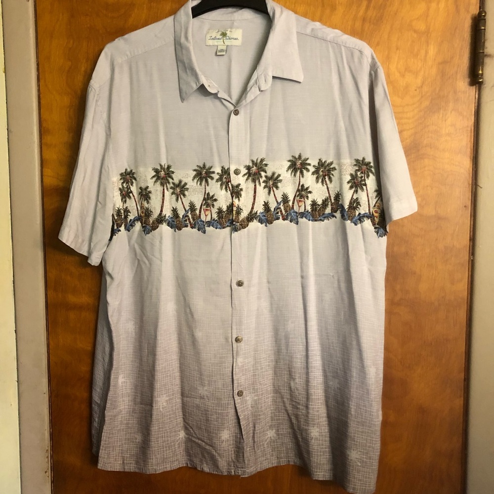 Men's Island Shores Hawaiian Shirt Short Sleeve Palm Trees XXL